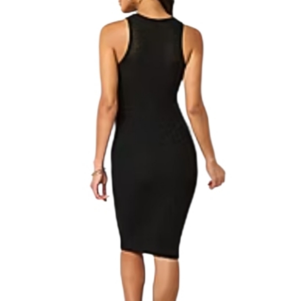 Bold Elements Women's Size Petite XXL Dress Black Knit Bodycon Sleeveless XXLP
